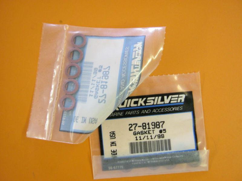 Mercury quicksilver 27-81987 gasket @ 5- made by mercury - mercruiser x 2 parts