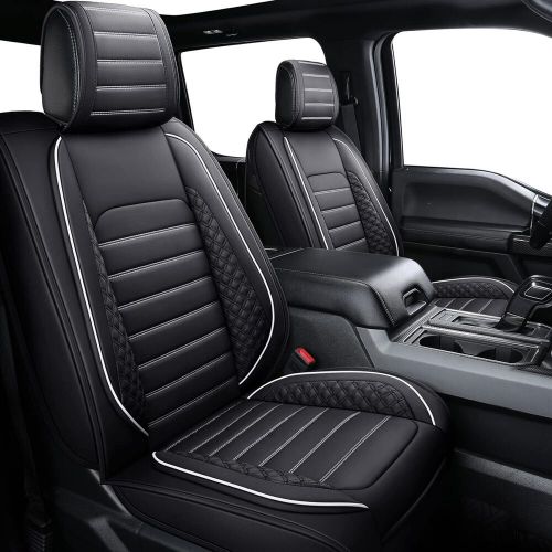 YIERTAI Seat Covers Fit 2009-2024 Ford F150 and 5 PCS Full Set / Black-White, US $186.99, image 6