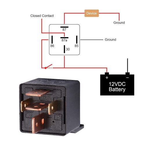 EHDIS 2 Packs Car Relay with Harness Truck Motor Heavy Duty 5-Pin 80A 12V..., US $18.56, image 5
