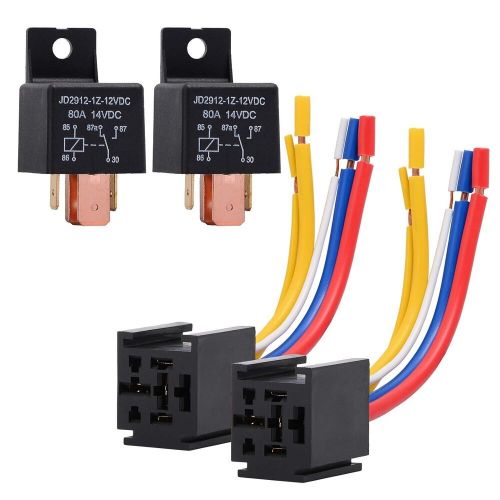 EHDIS 2 Packs Car Relay with Harness Truck Motor Heavy Duty 5-Pin 80A 12V..., US $18.56, image 9