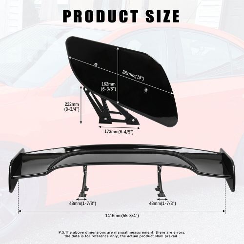 57" Rear Spoiler GT Style Racing Tail Wing For Subaru BRZ Scion FRS Toyota 86, US $189.09, image 6