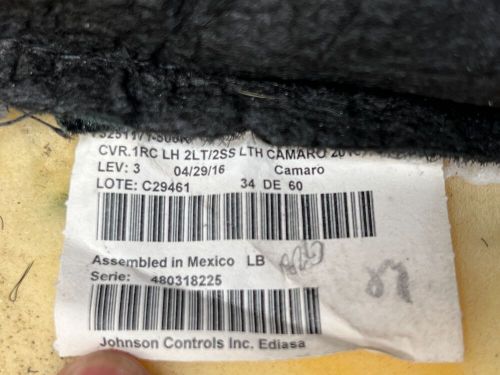 ⭐2016-2020 CHEVY CAMARO FRONT LEFT DRIVERS LOWER SEAT CUSHION BLACK OEM LOT2500, US $269.99, image 9