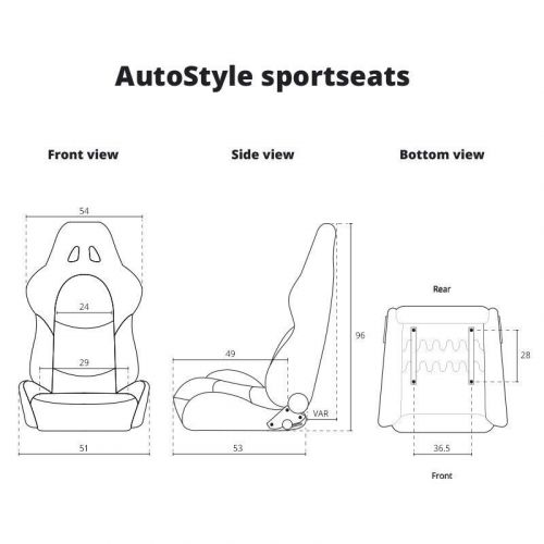 ATS AK x1 Univ Reclining Sports Bucket Seat Black Red Stitch Carbon + slides, US $305.89, image 3
