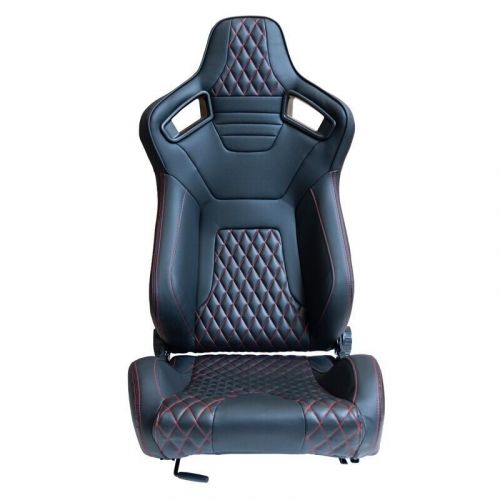 ATS AK x1 Univ Reclining Sports Bucket Seat Black Red Stitch Carbon + slides, US $305.89, image 5