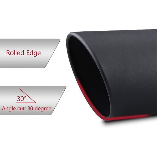 Black 5" inlet 8" outlet bolt-on rolled edge exhaust tip for ford truck 08-2024