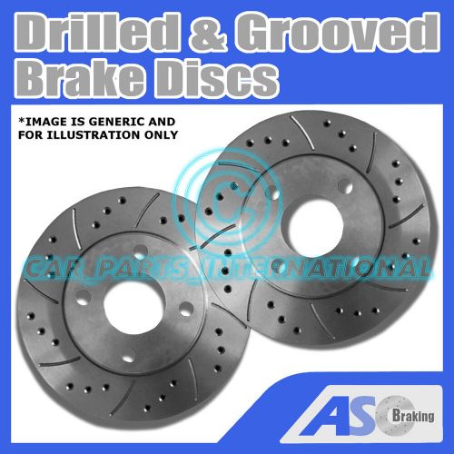 2x drilled and grooved 4 stud 239mm solid eo quality brake discs(pair) d_g_257