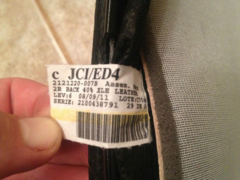 2012 Toyota Camry Factory Original Seat Cover REAR UPPER (Tan Leather), US $195.00, image 3