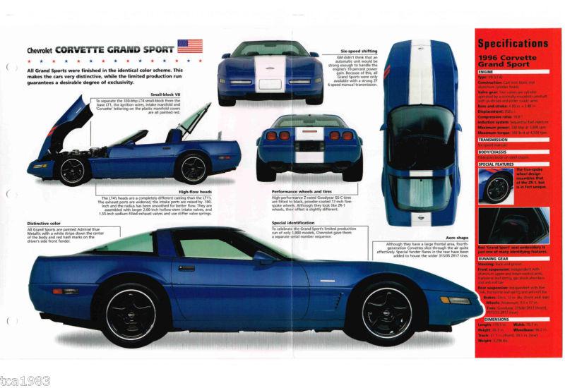 1996 chevy corvette grand sport imp brochure