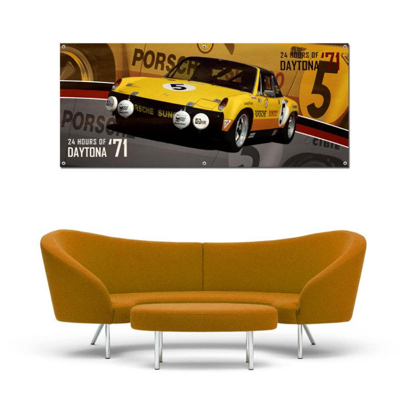 Sunoco porsche 914 6 gt 1971 poster 911 914 936 vinyl banner workshop 140x60cm
