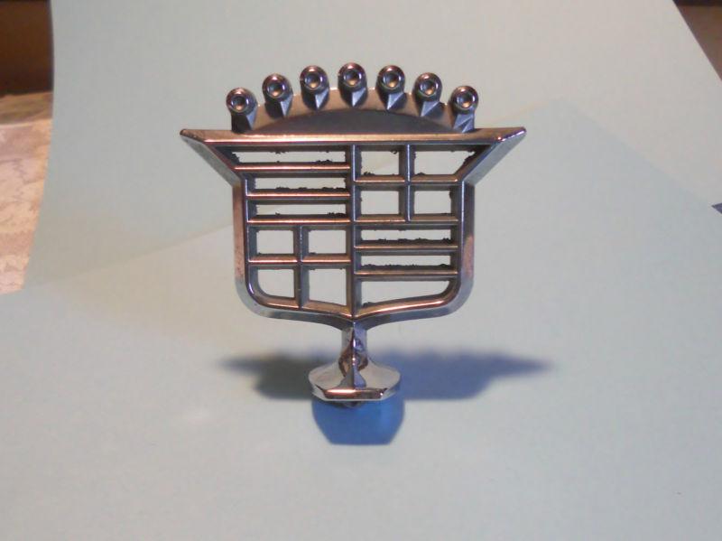 Vintage cadillac hood ornament emblem chrome crest metal from 1970's