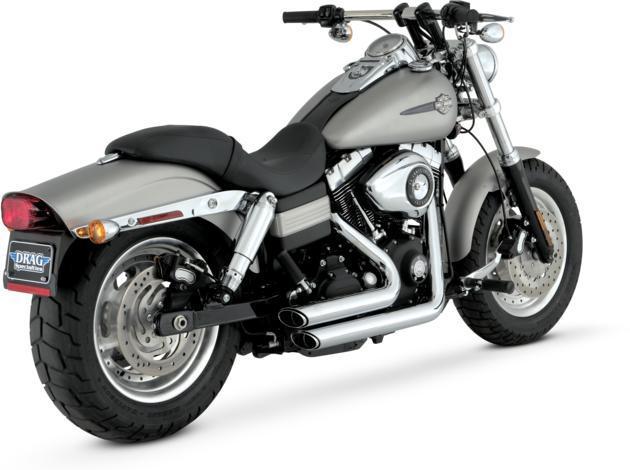 Vance & hines shortshots staggered full exhaust chrome harley fxdc 07-11