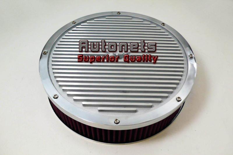 14" elite style aluminum air cleaner satin top holley edelbrock washable filter