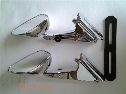 Diamond shape rearview mirrors fit for honda suzuki yamaha kawasaki bike chromed
