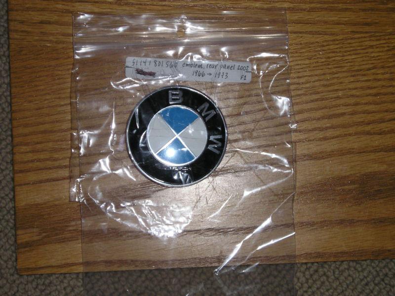 New bmw 2002 trunk lid badge emblem 3/66 to 8/73 