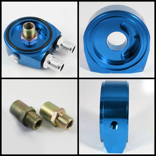 BLUE RACING ALUMINUM M20 OIL FILTER/GAUGE FILTER SANDWICH COOLER ADAPTER PLATE, US $27.99, image 3