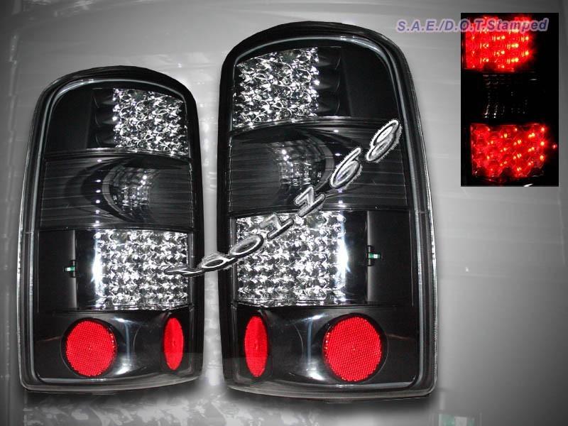 2000-2006 chevy tahoe suburban gmc denali l.e.d tail lights jdm black