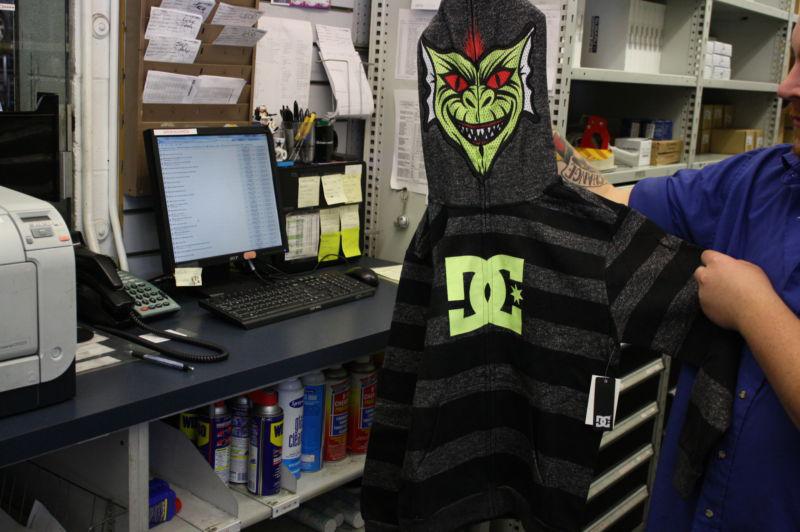 Kids dc grommit creature masked skull full zipup dark grey hoodie xlarge