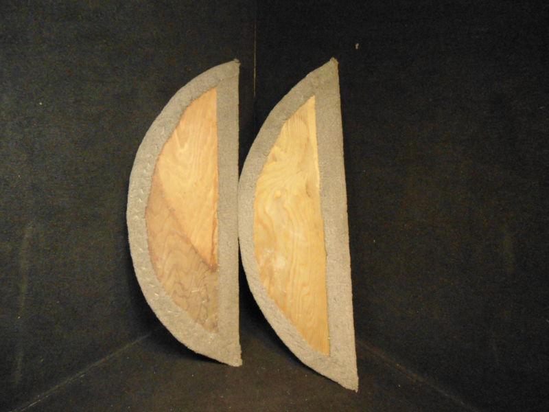 Trailer fender 30" x 13.5" grey carpeted well cover set plywood # 8