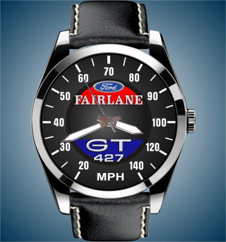  fairlane gt engine 427 speedometer gauge mph 1966 1967  leather band watch