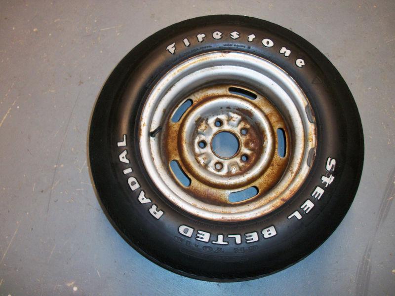 Corvette spare tire & rally wheel firestone gr70-15 & az ralley rim 1975 74 76