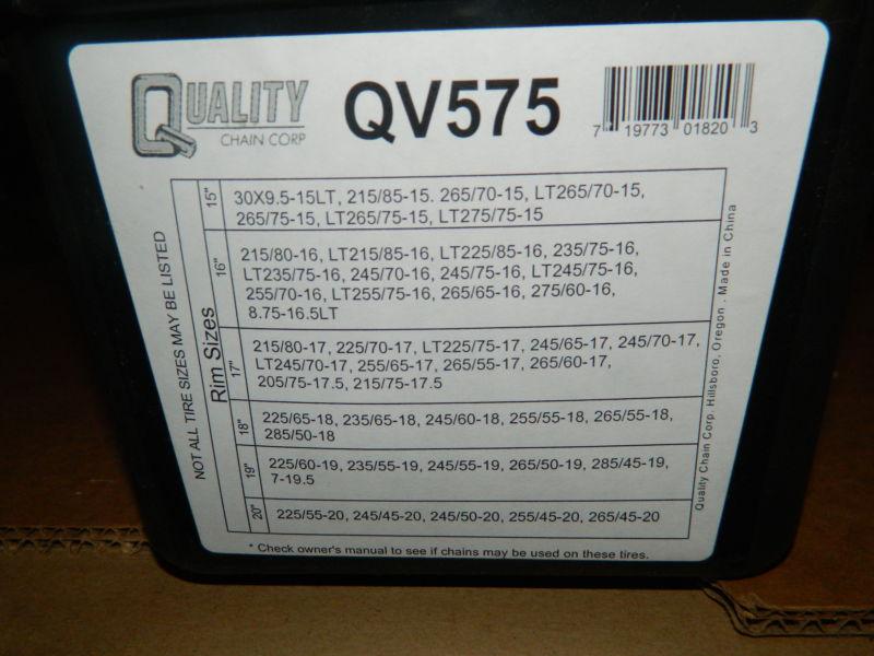 Purchase NEW QUALITY CHAIN CORP QV575 HIGH VOLT PASSENGER TIRE CHAIN