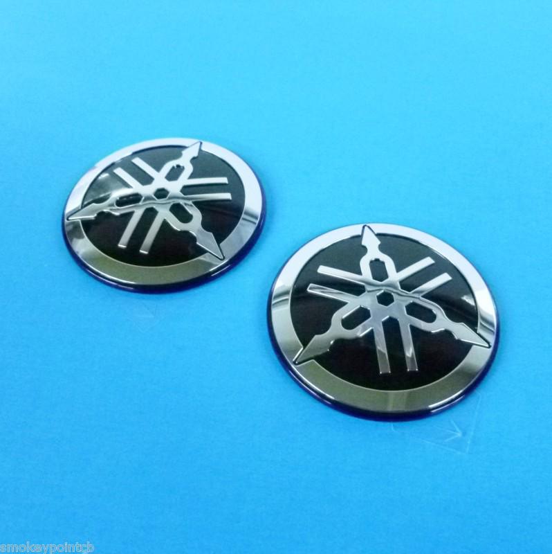New set 50mm 2.0" yamaha tuning fork tank badges emblems cafe bobber      #e0249