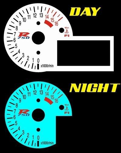 Suzuki gsxr 750 2000 2001 2002 2003 white face glow gauge custom gsx-r gixxer