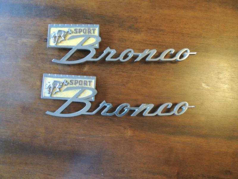 66-77 ford bronco sport vintage side emblems