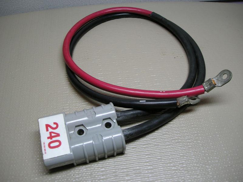 175a-600v connector w/ copper wire red black battery charger cable 32"