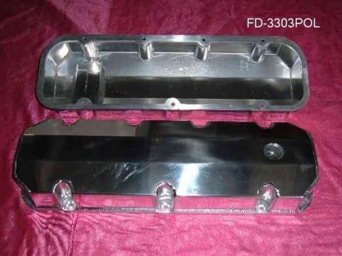 Valve covers chevy bb polished w/billet rail 3303 *new*