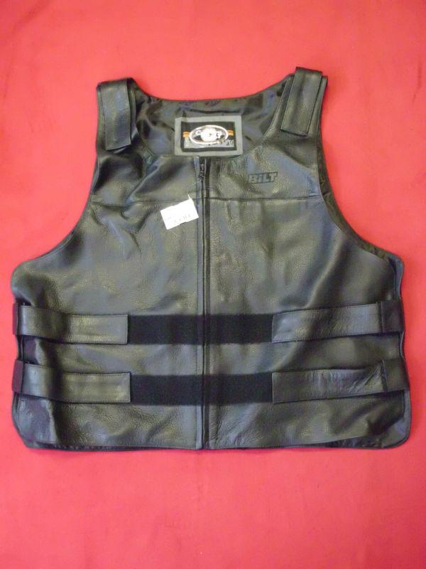 Bilt motorcycle shadow leather vest black bll20-bz-mdxl size xl extra large