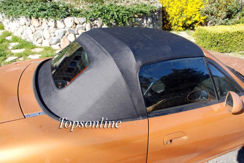 Mazda miata convertible top & glass window w/rain rail 1989-1997, 6yr warranty