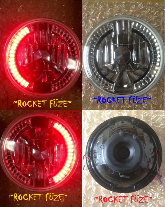 $.99 no resv daily deal 7" conversion motorcycle headlight xenon red led signal