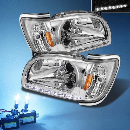 8000k slim xenon hid+01-04 tacoma drl led headlights w/built in corner signal