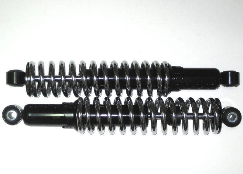 Triumph shocks 12.4" 24mm long polished chrome exposed springs 145 lbs