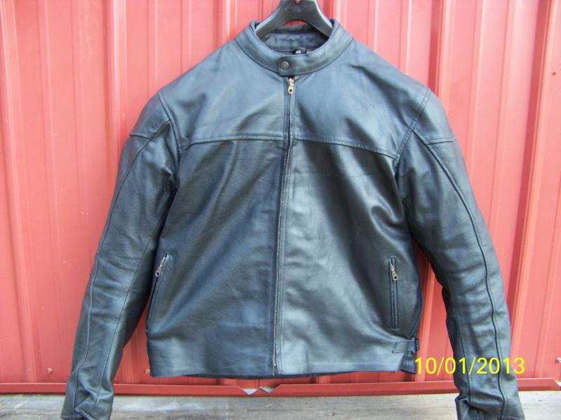 Leather armored motorcycle jacket
