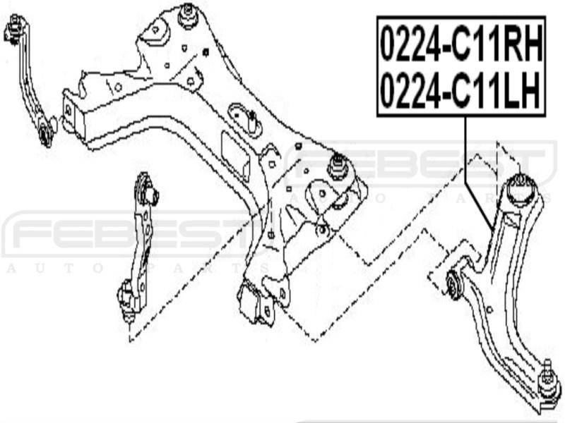 Control Arm (Right Front) - Febest # 0224-C11RH, US $37.95, image 2
