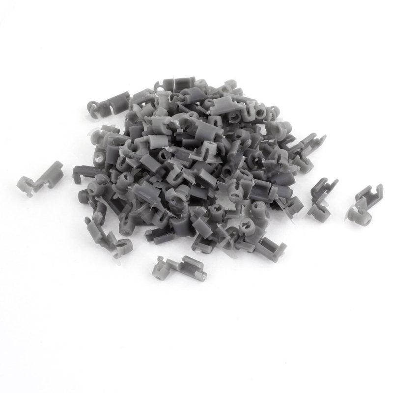 100pcs gray 6mm dia plastic fastener right door lock rod clips for car auto