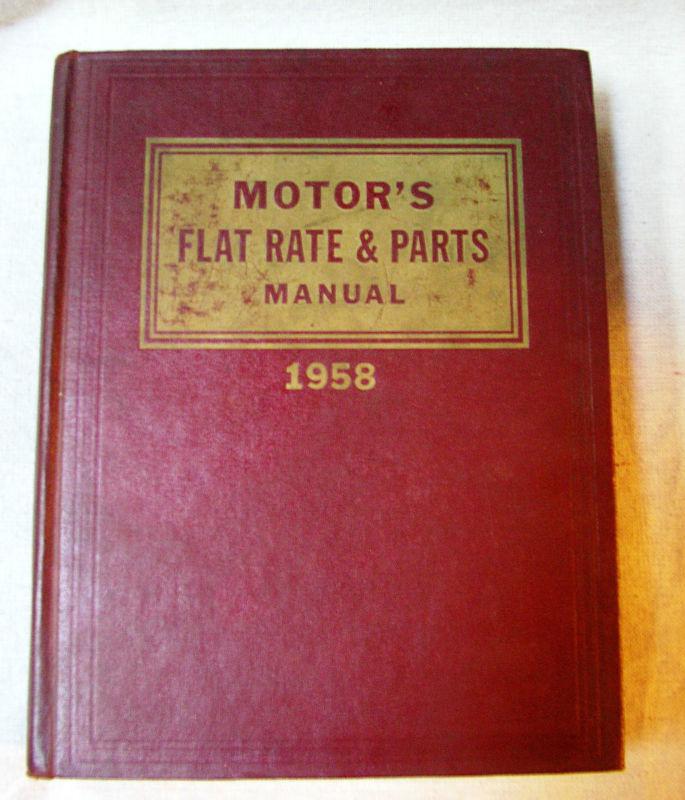 1958 "motor's" flat rate & parts manual -  great photo's of book