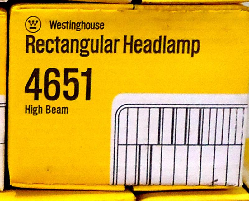 Westinghouse rectangular headlamp #4651 high beams