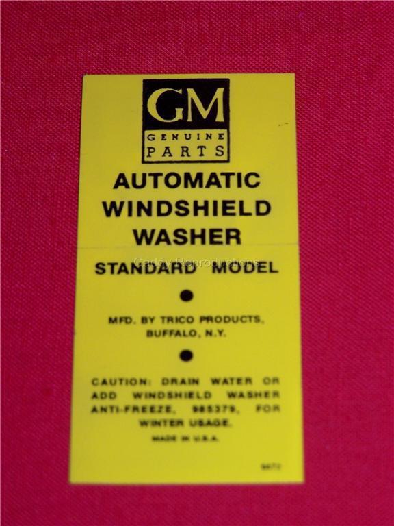 1956 1957 1958 1959 1960 cadillac windshield washer bottle bracket decal
