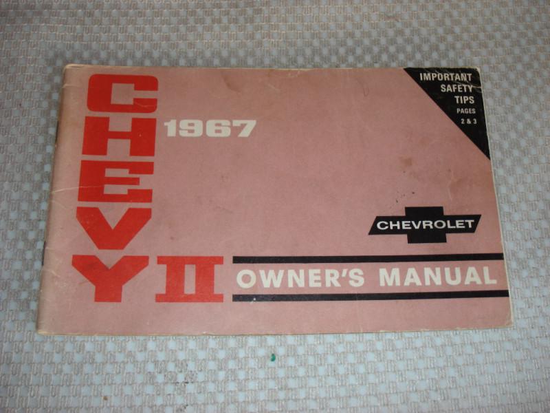 1967 chevy ii owners manual original rare glovebox book