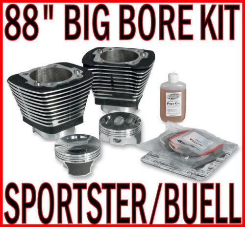 88" big bore jugs piston engine motor kit harley sportster xl 883 1200 & buell