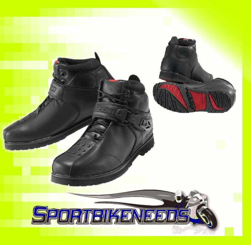 Icon mens superduty 4 boots black leather size us 9.5