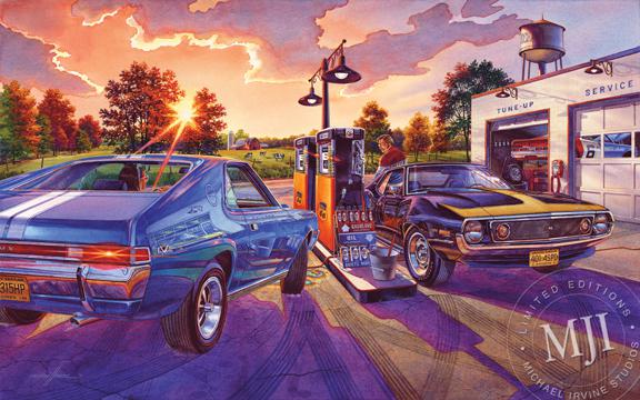 Irvine art print #290 american motors 1968 1969 1970 1971 amc amx javelin sst 