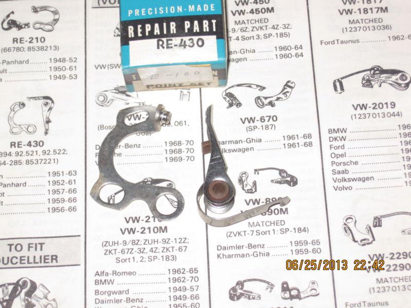 Citroen,dyna-panhard,peugeot,renault,simca contact points..