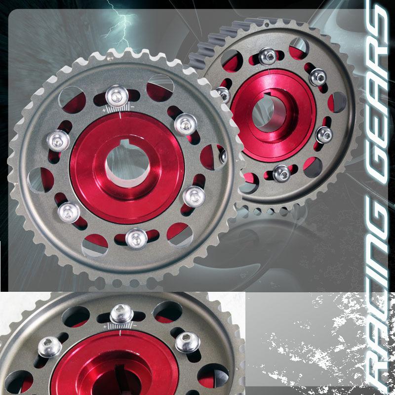 1992-2001 honda prelude h22 h33 dohc cnc aluminum red adjustable pulley camgear