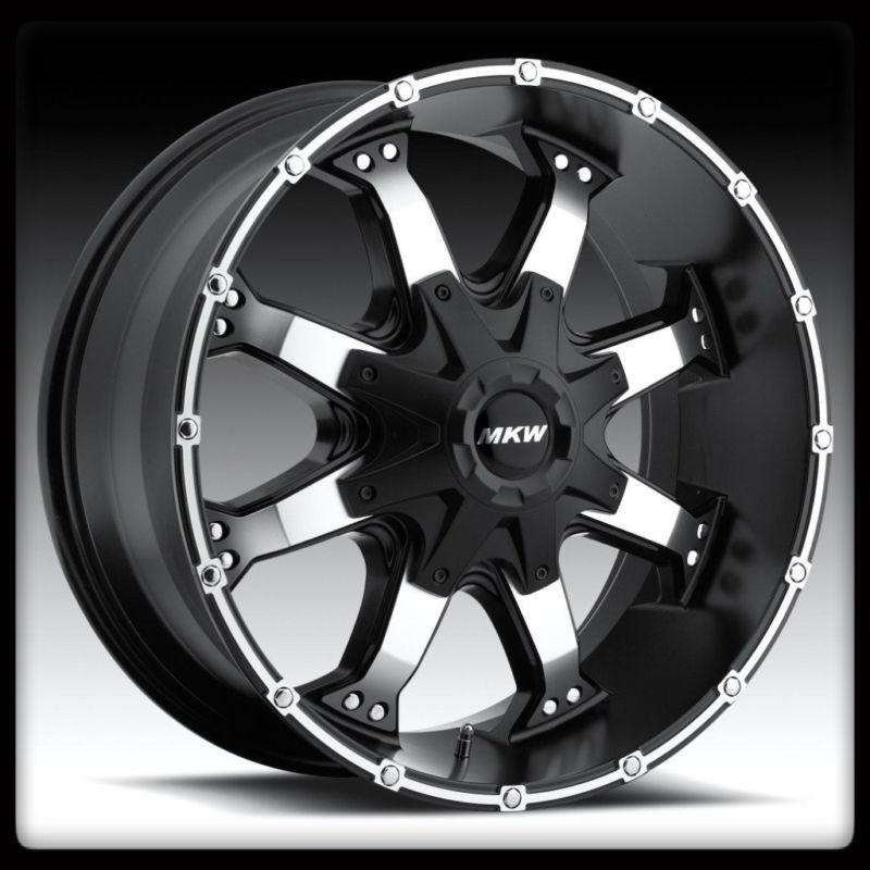 17" mkw m83 black machined rims & nitto lt295-70-17 trail grappler tires wheels