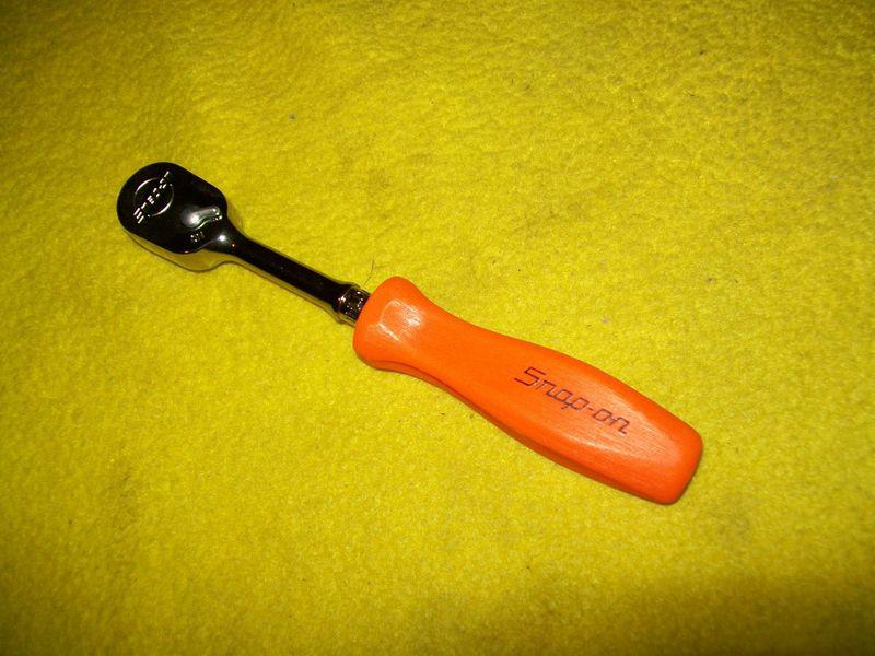Snap-on 1/4" drive thld72o orange hard handled 7" long ratchet dual 80 tech new