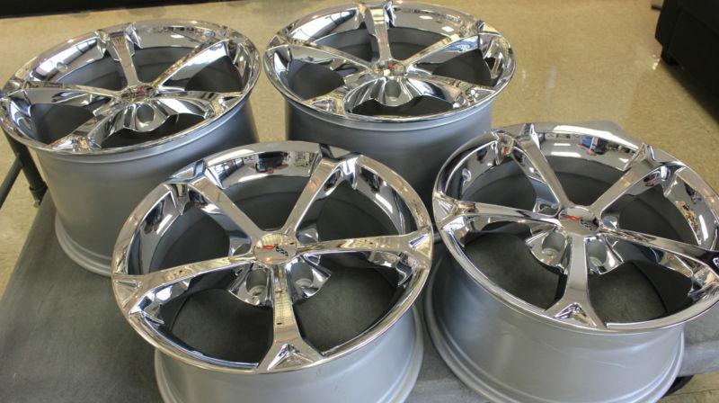 NEW GM OEM Chrome Grand Sport Corvette Wheels Rims 2006-2013 C6 Z06 ZO6 Size LS3, US $799.00, image 2